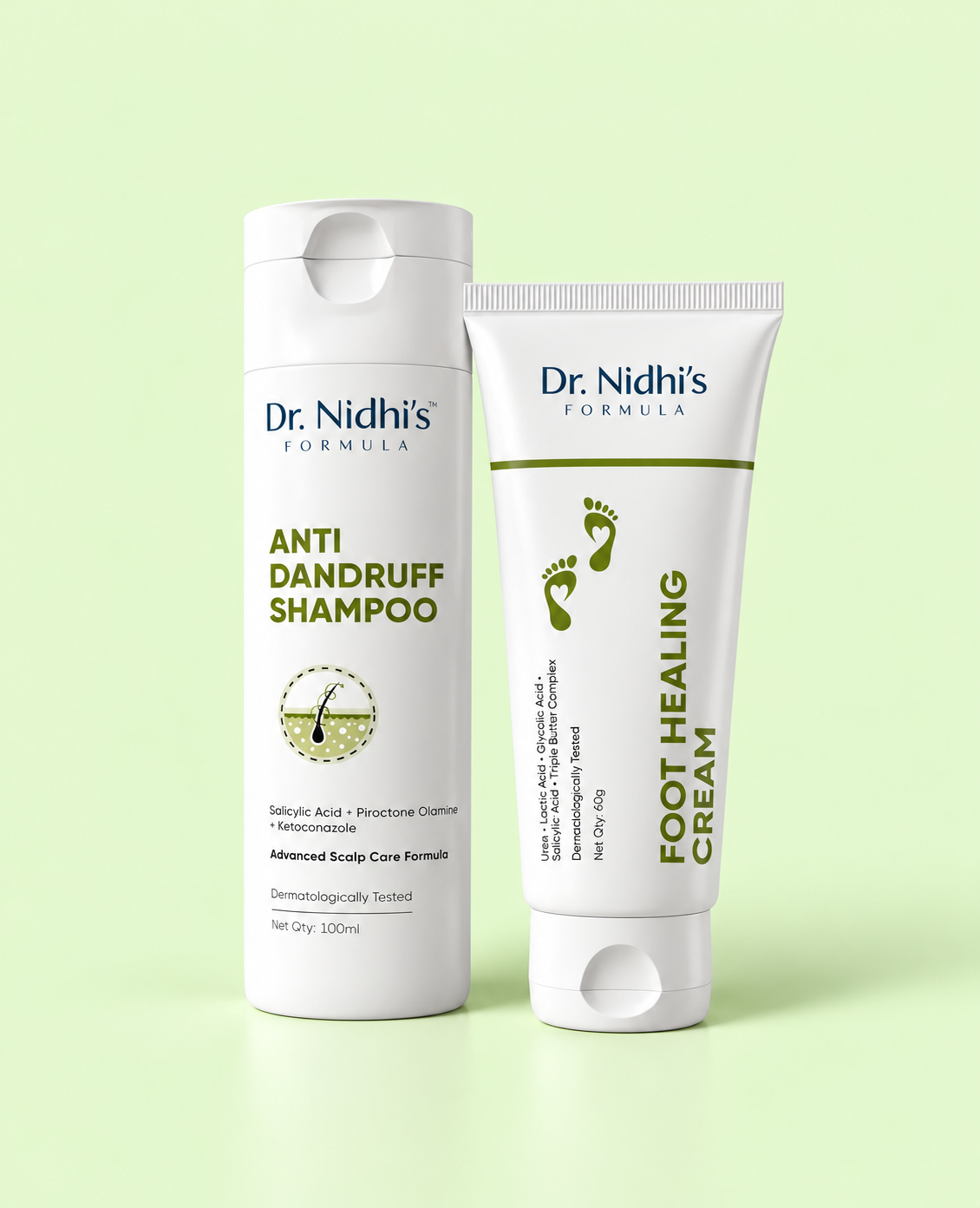 DrNidhi's Formula - Foot Healing Cream+Anti Dandruf Shampoo
